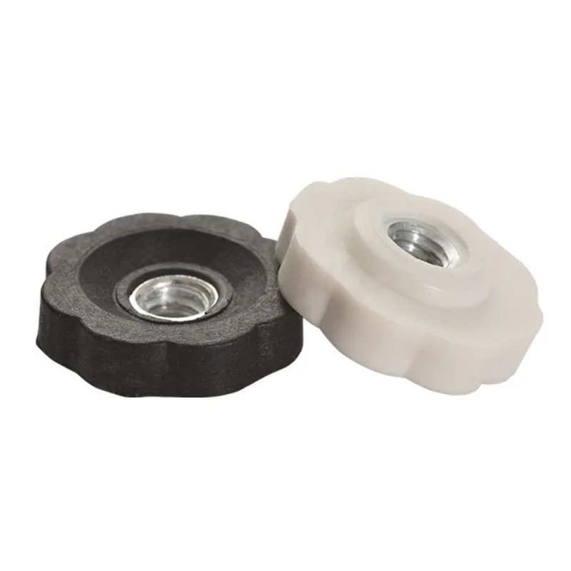 20/50/100/200/500 Stück M4 Kunststoff-Klebekopf, gerade Maserung/gemustert, Durchgangsloch, manuelle Einstellknopfmutter