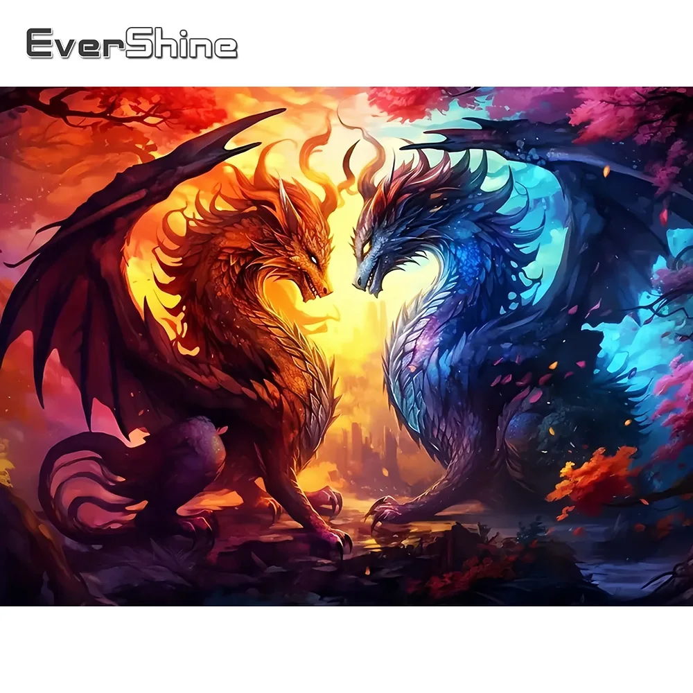 EverShine Full Drill Diamond Painting Animal Dragon DIY Hobby Mosaic Cartoon Cross Stitch Kit Embroidery Sale Home Decor Gift