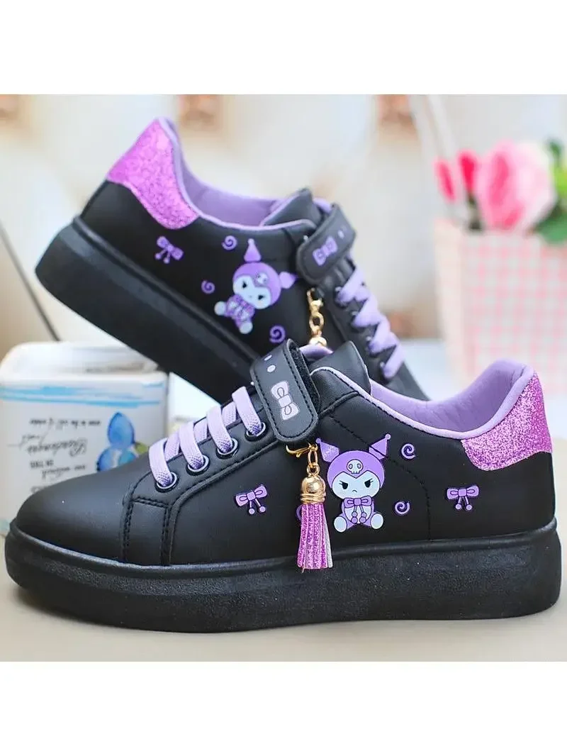Sanrio hello kitty 2023 printemps automne anti-dérapant net fille chaussures décontractées dessin animé conseil chaussures kuromi chaussures de sport baskets mignonnes