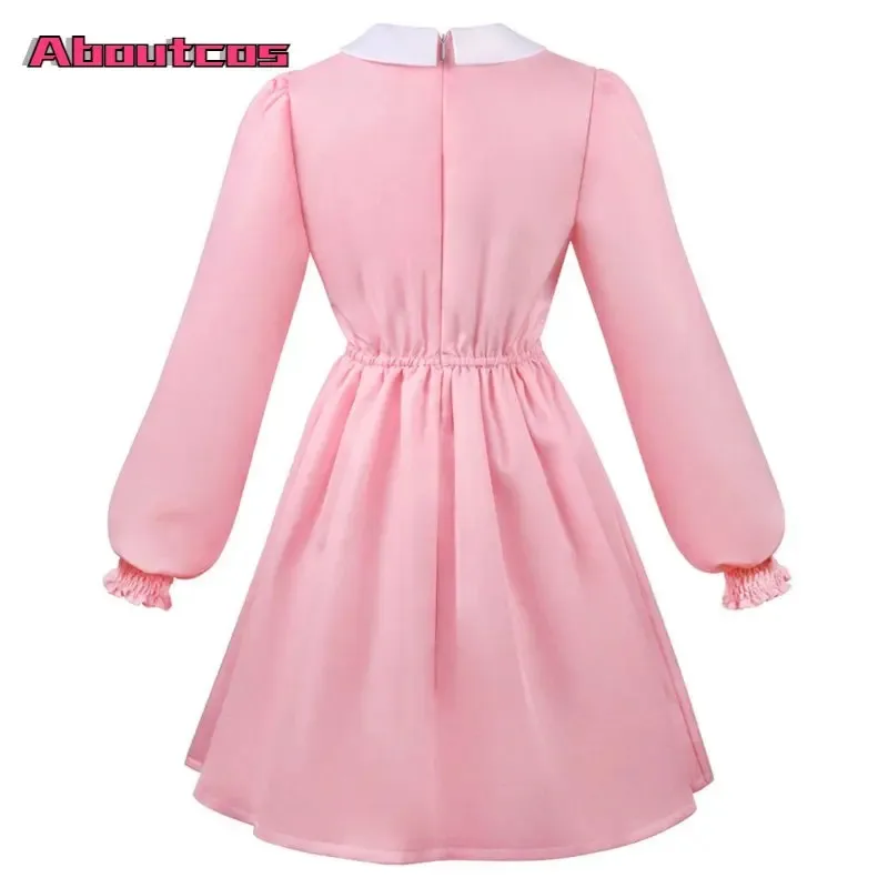 Aboutcos Stranger Cos Things 11 Cosplay Anime Costume For Women Pink Dress Outfits Fantasia Halloween Carnival Party Suit