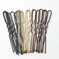 50/100 PCS  Women Hair Waved U-Shaped Bobby Pin Barrette Salon Grip Clip Bridal Hairpins Black Metal Hair Accessories For Bun