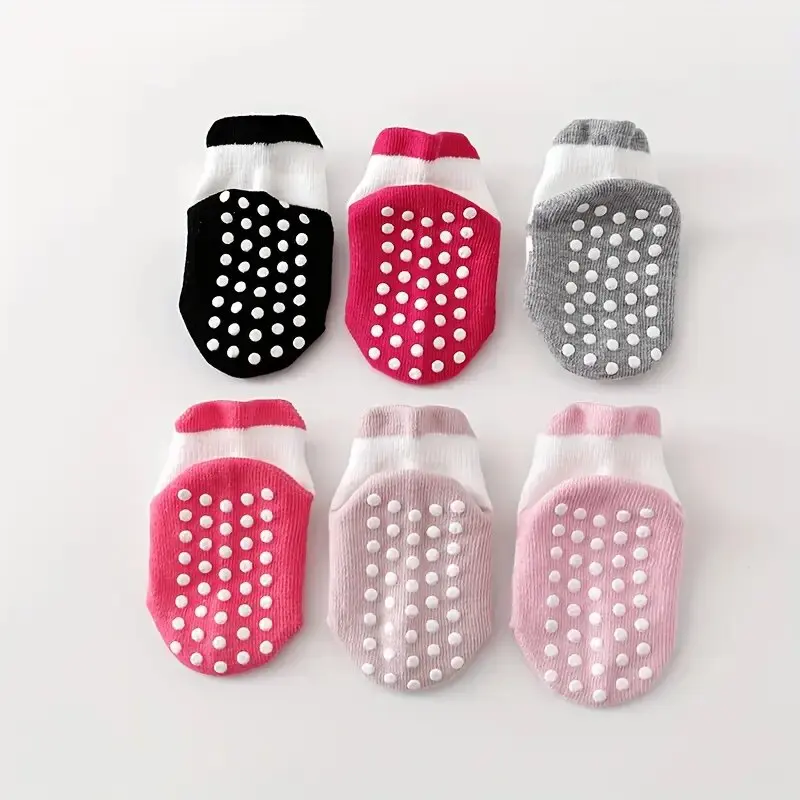 6 Paar rutschfeste Socken für Mädchen, niedliches Muster, Kinder-Bodensocken, bequem für Kleinkinder – Detail 8