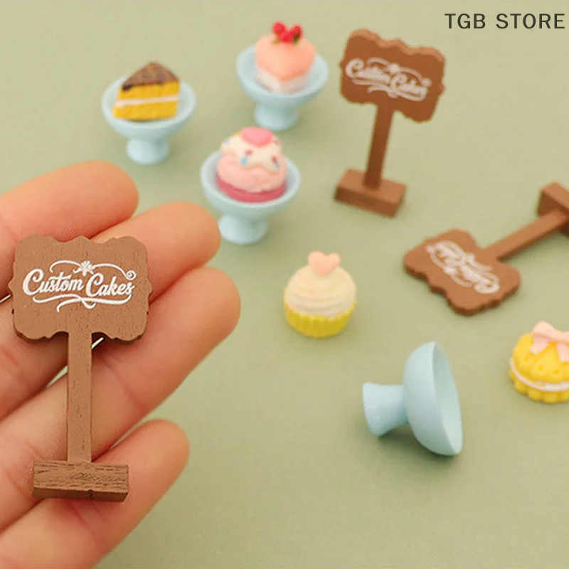 3 개/대 미니 디저트 팬 케이크 스탠드 과일 트레이 모델 귀여운 미니어처 음식 장난감 인형 집 인형 주방 액세서리