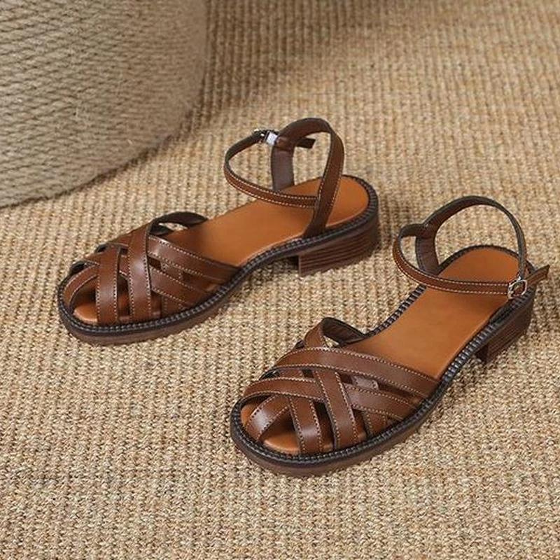 2022 Gladiator Sandals Women Buckle Strap Rome Summer Casual Lady Flat Shoes