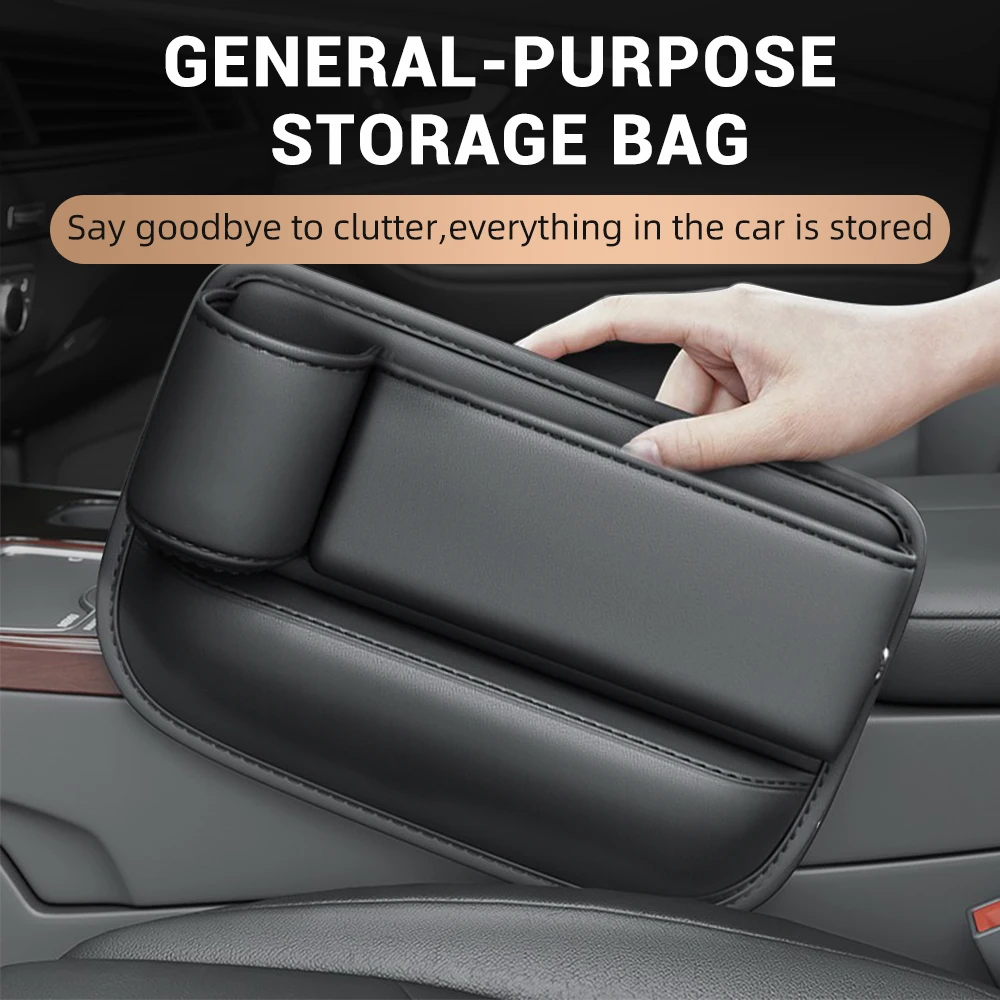 Extractme Car Front Seat Gap Filler PU Leather Portable Storage Box Universal Console Side Gap Car Interior Accessories