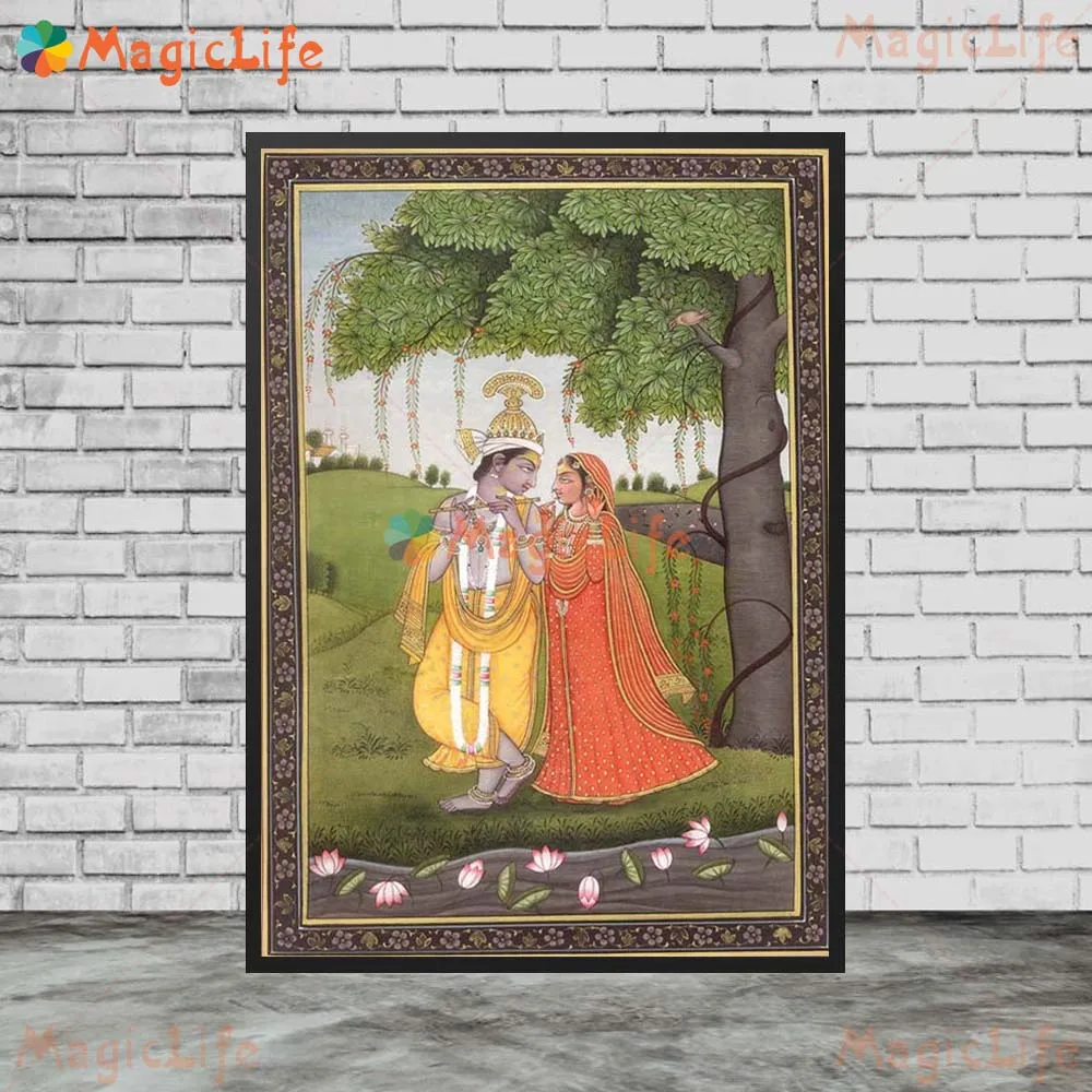 India Religion Radha Krishna Balarama Wall Pictures For Living Room Nordic Poster Wall Art Canvas Painting Home Decor Unframed