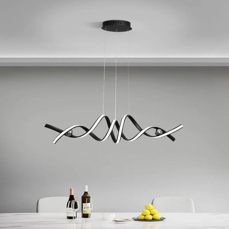 Moderne minimalist ische Spirale LED Pendel leuchte Schlafzimmer Restaurant Balkon Kronleuchter langen Esstisch Hängelampe Home Leuchten