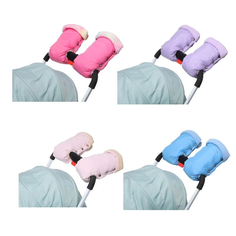 L5YF Insulated Hand Warmer Muff for Baby Strollers Easy to Attach Detachable Gloves