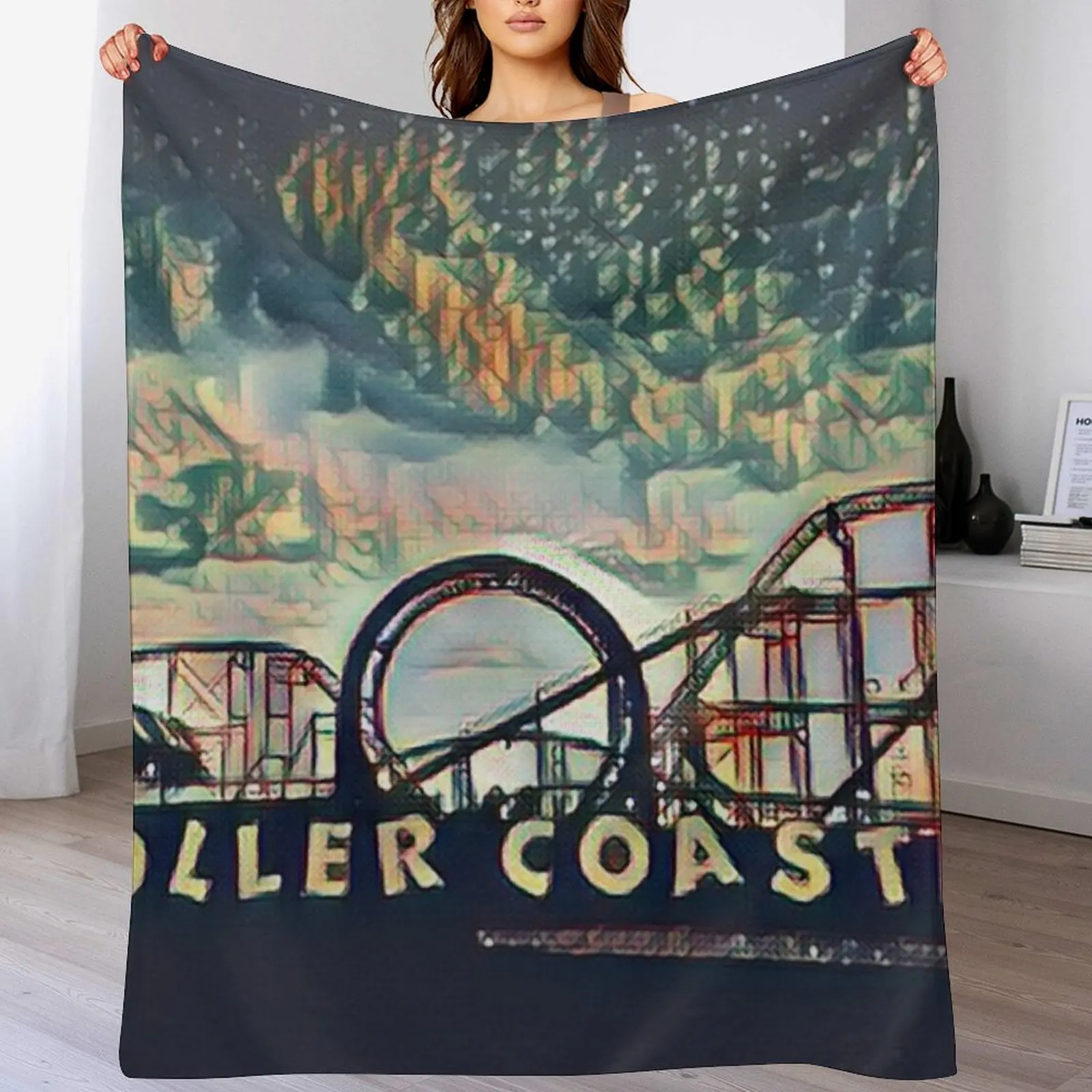 The Last Roller Coaster Altered Photo Throw Blanket Luxury Throw Sofas Blankets