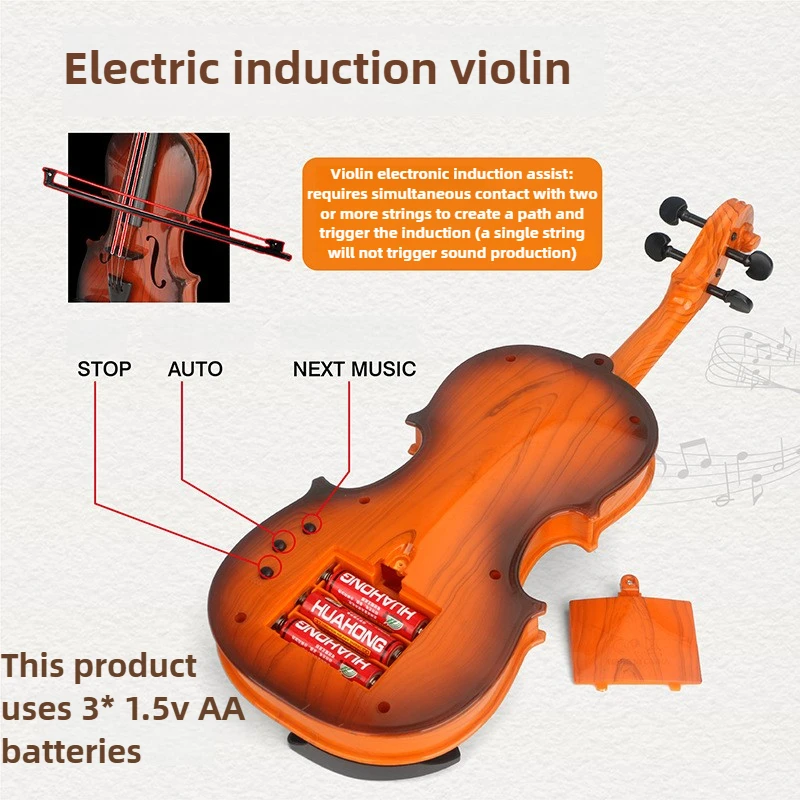 Elektryczna skrzypce dla dzieci, zabawka edukacyjna, symulowana skrzypka dla dzieci, zabawki edukacyjne, instrument muzyczny, prezenty urodzinowe dla dzieci.