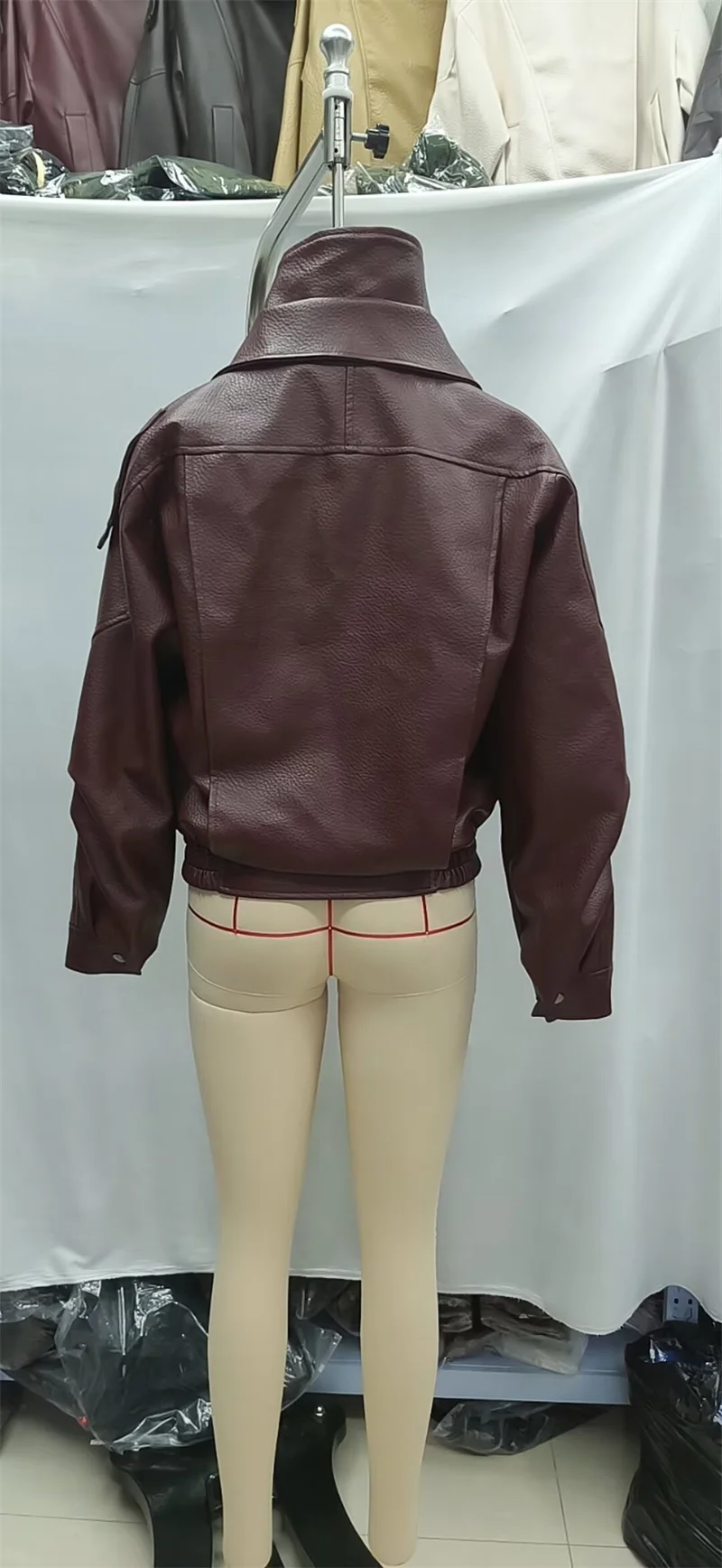 Guobioziy 2026 Fall New Women's Jacket 2026 Fall New Release Loose Faux Leather Biker Jacket Parka European and American Style