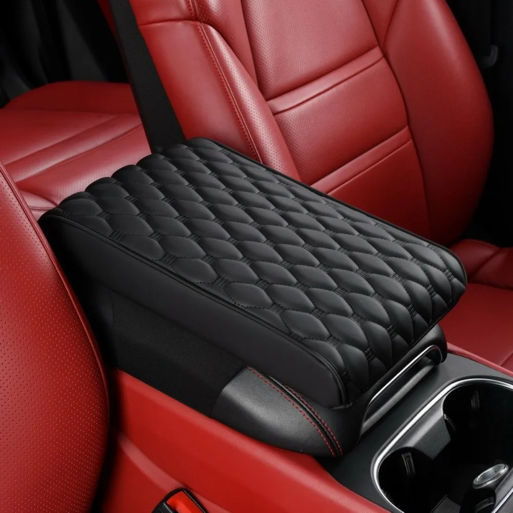 Microfiber Leather Center Console Cover Pad Universal Comfortable Armrest Pillow Memory Foam Multifunctional