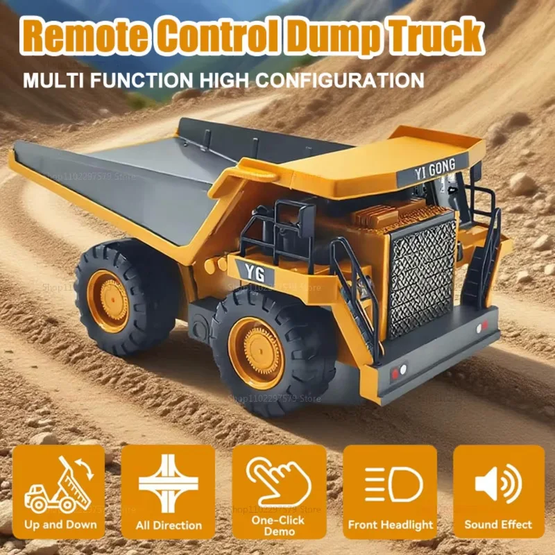 

2.4Ghz Remote Control Excavator Dump Truck RC Construction Vehicle Toy for Kids Alloy Plastic Simulation Heavy Construction Set