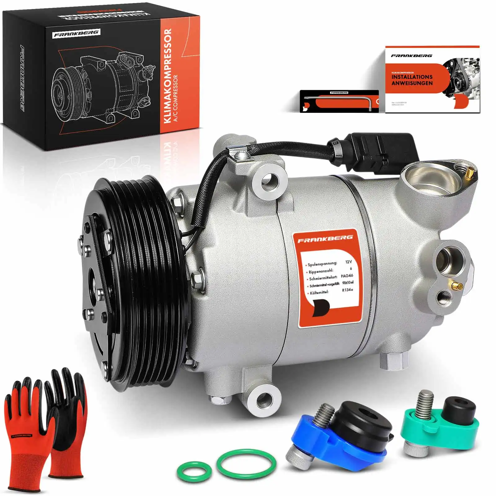 Frankberg 1x klimaatcompressor voor Seat Mii KE1 Skoda Citigo VW Load UP 121 122 123 1.0L Bj vanaf 2011 6R0820803A 1S0820803C