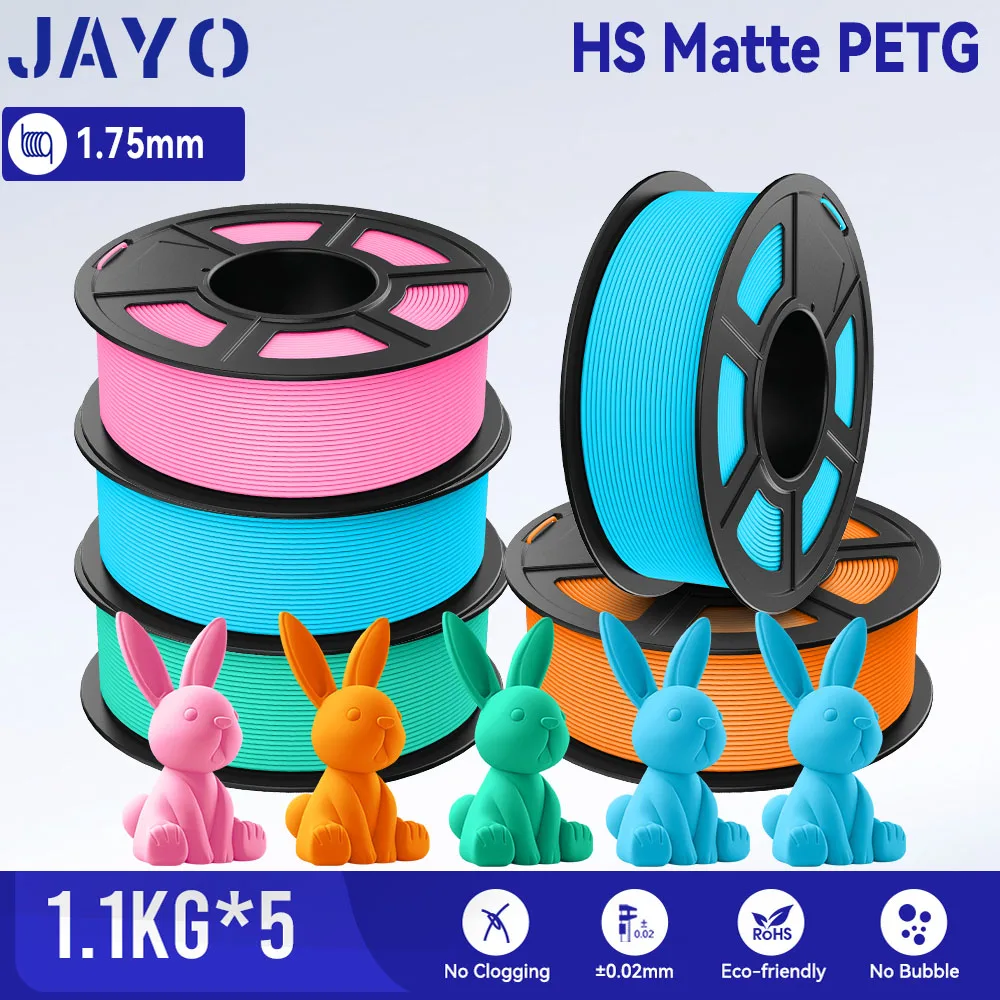 

JAYO High Speed Matte PETG 3D Filament 1.75mm 30mm/s - 600mm/s Print Range High Flow Speedy PETG 3D Printer Filament for 3D