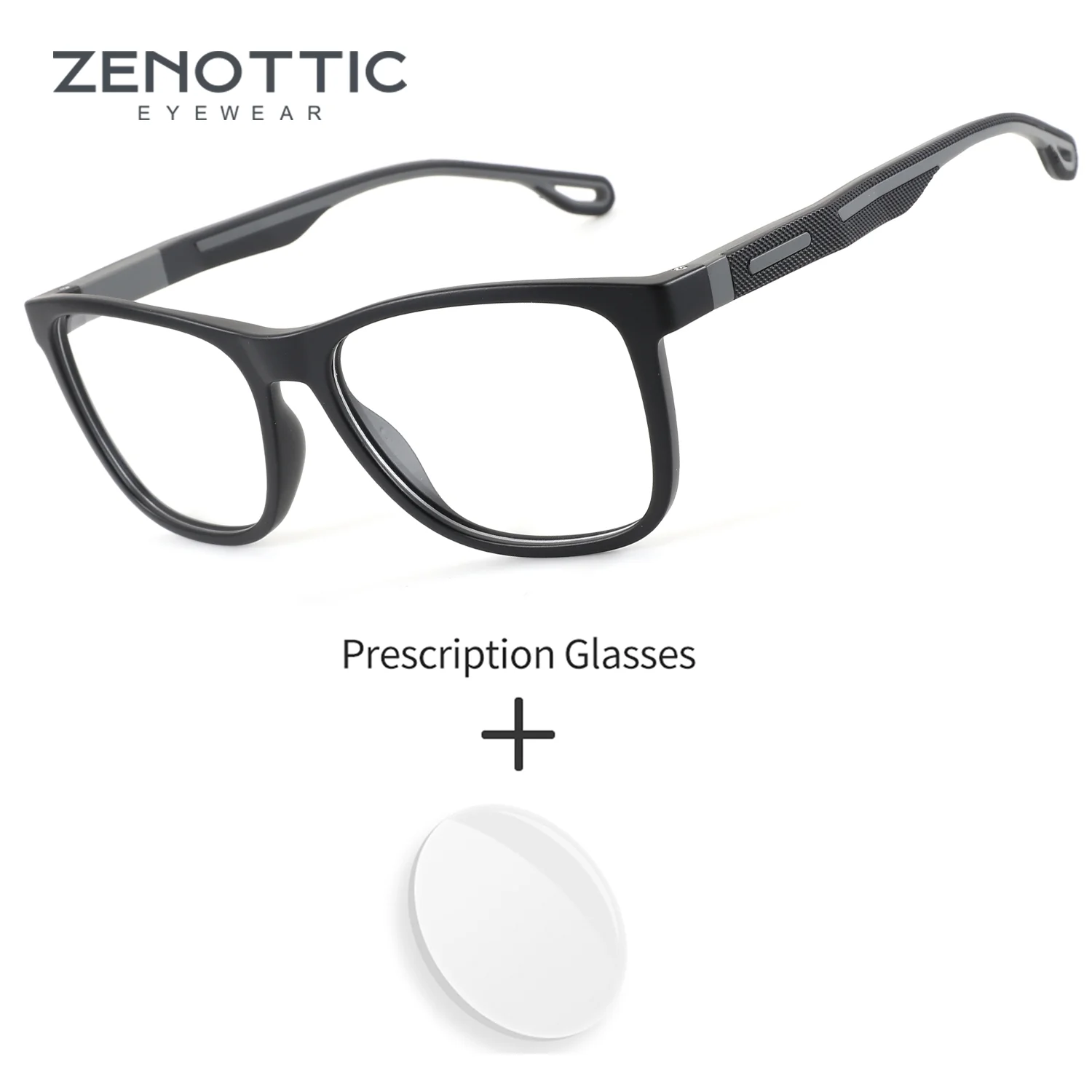 zenottic-m-サイズ-男性用プラスチック製スクエアカスタム度付きメガネマイナス視度矯正眼鏡ほぼ透明