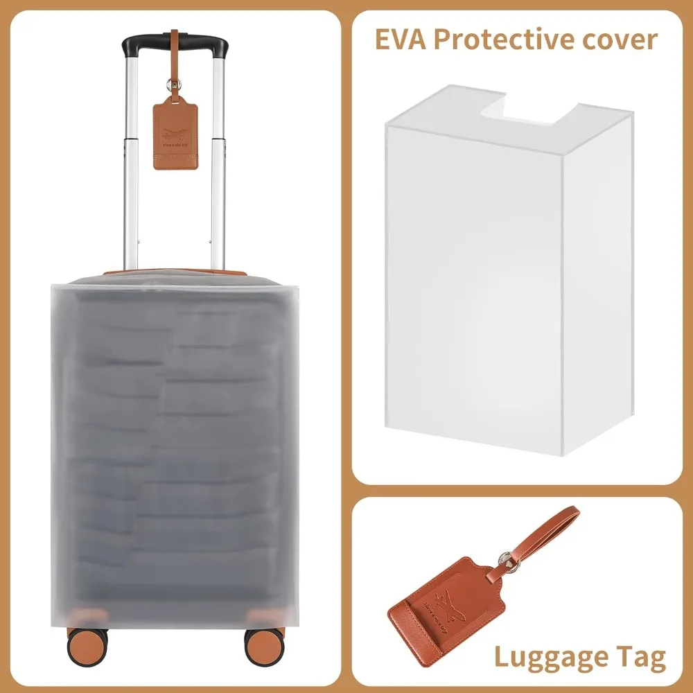 Equipaje de mano expandible 22x14x9, ruedas giratorias, carcasa dura ABS+PC, maleta pequeña de 20 pulgadas, aprobada por aerolínea, bolsillo frontal abierto