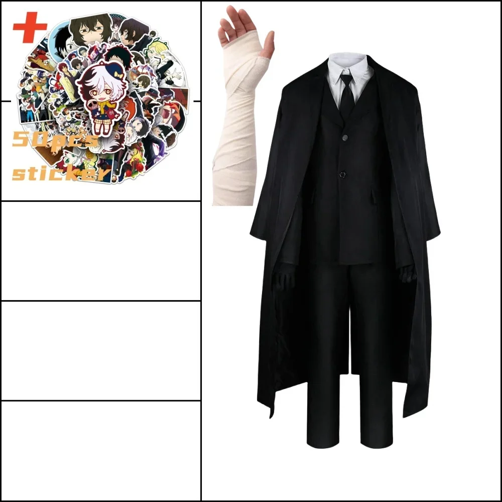 Dazai Osamu Cosplay Traje, Jaqueta Longa, Casaco, Trincheira, Ternos, Roupa, Uniforme, Dia das Bruxas, Roupas de Natal