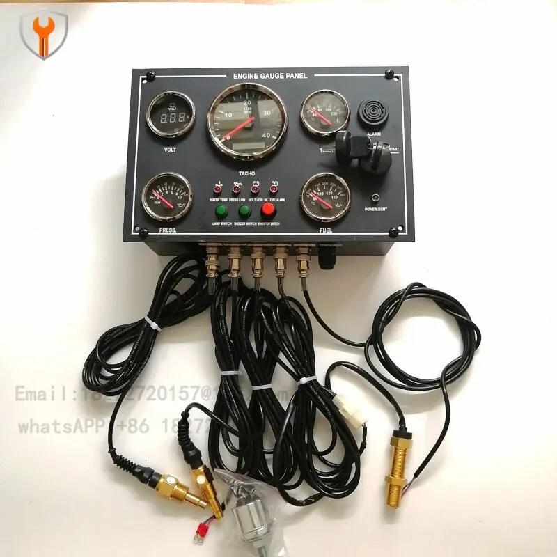 Diesel Engine Instrument Cluster Assembly | Universal for Generators, Marine & Vehicles w/ Matching Sensors 12V~24V