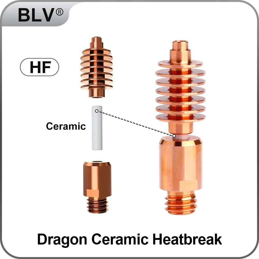 

BLV®Dragon Heatbreak Ceramic Core High Temperature Wear Resistant FOR GF CR Metal Luminous filament Dragon Hotend