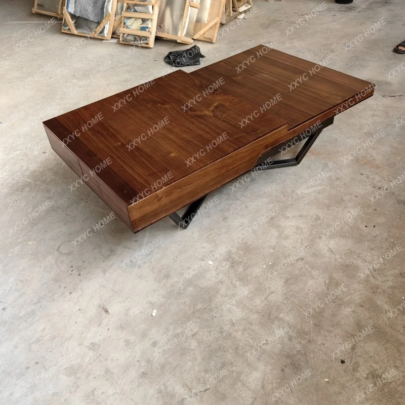 Black walnut storage rectangular antique living room household small apartment coffee table