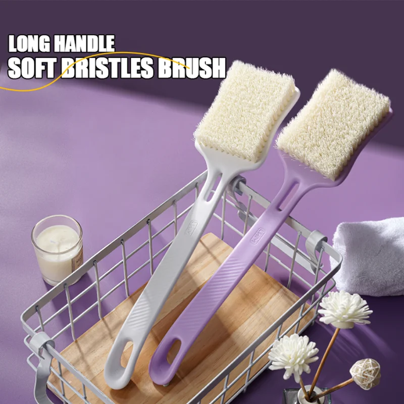 

Щетка для душа для спины и тела: противоскользящая щетка для ванны с длинной ручкой - отшелушивающий аппарат для душа для женщин, мужчин, пожилых людей Доступны три цвета