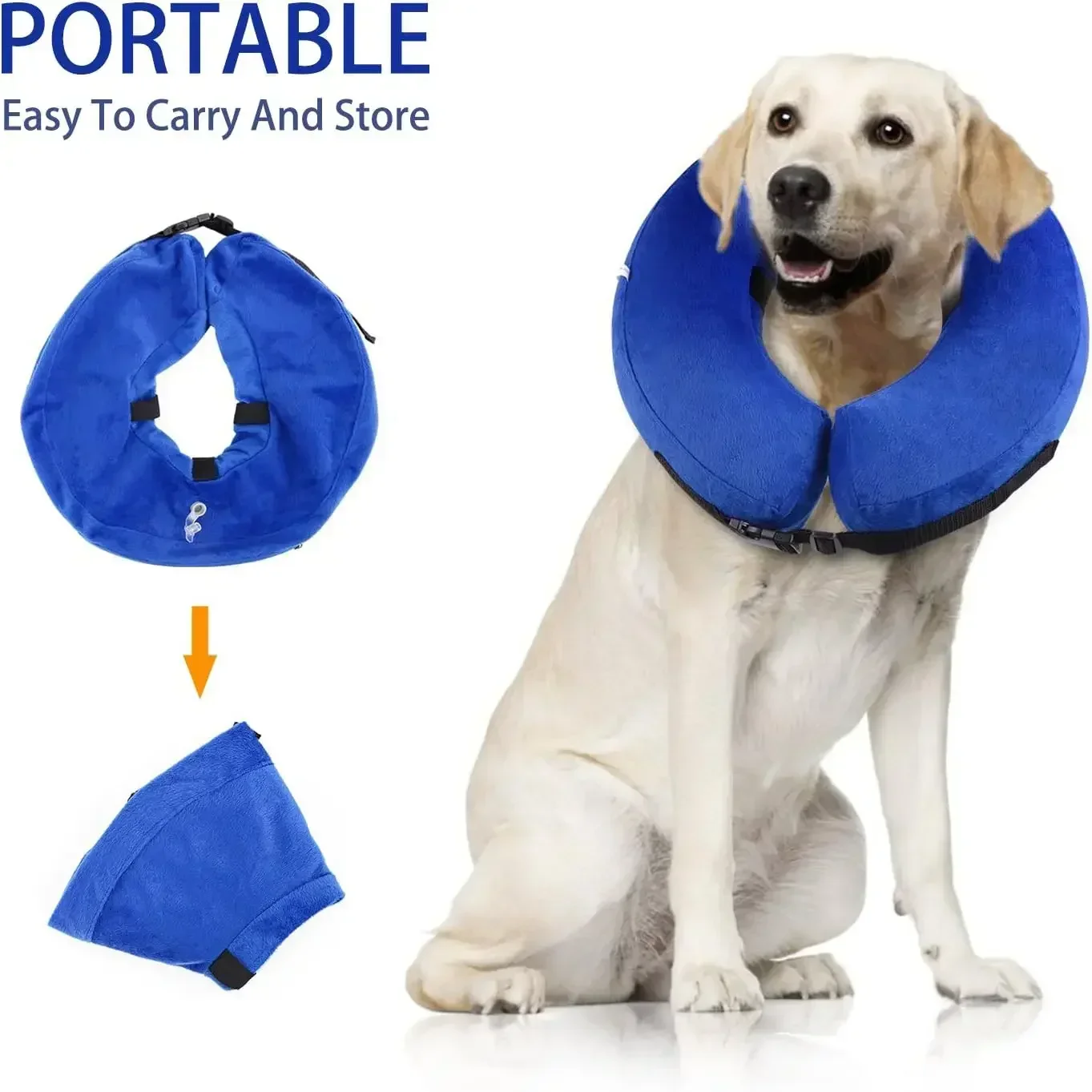 Dog Cones After Surgery Wounds Protective Inflatable Dog Collar Pet Recovery Collar Soft Pet Cone for Small Medium Large Dog Cat