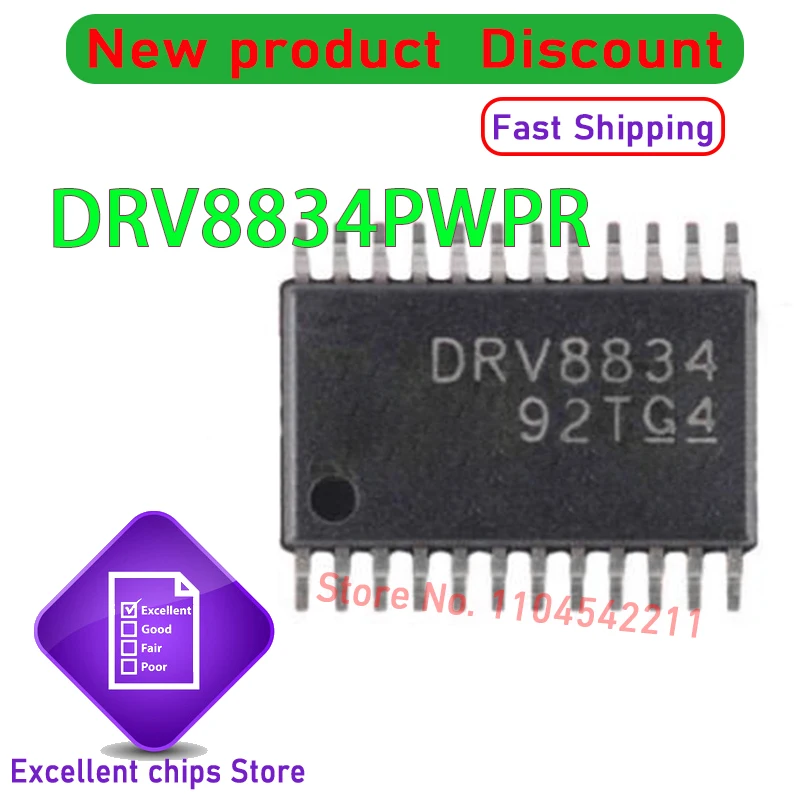 

(5-20piece) 100% New DRV8834PWPR HTSSOP-24 DRV DRV8834 DRV8834P DRV8834PW DRV8834PWP Chipset