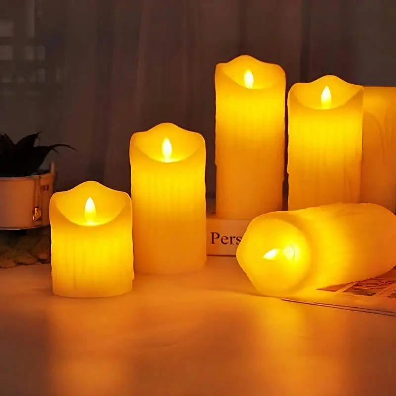 CY 1pc LED Candle Light, Electronic Simulation Flameless Candle Light, Dripping Wax Festival Candle (Excluding Batteries)