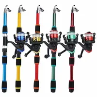 Portable Seaing Pole Throwing Rod Remote Throw Rods Fiberglass 1.8/1.5m Telescopic Fishing Rod Gear Ratio Spinning Fishing Reel