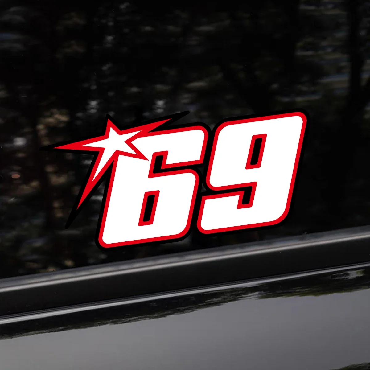1pc 69 Number Vinyl Sticker, Self-Adhesive Decal for Car Window Trunk Bumper Motorcycle Front Fender DIY Decor
