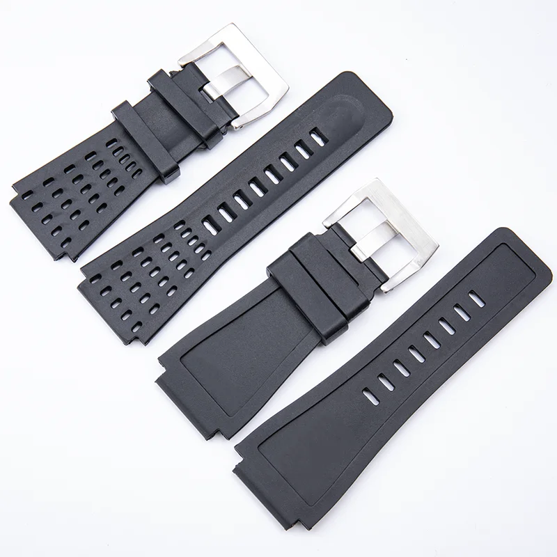 جديد طبيعة الأسود الأزرق المطاط حزام الساعات دبوس مشبك اكسسوارات ل جرس روس حزام BR01 BR03 24 مللي متر في الهواء الطلق معصمه مقاوم للماء