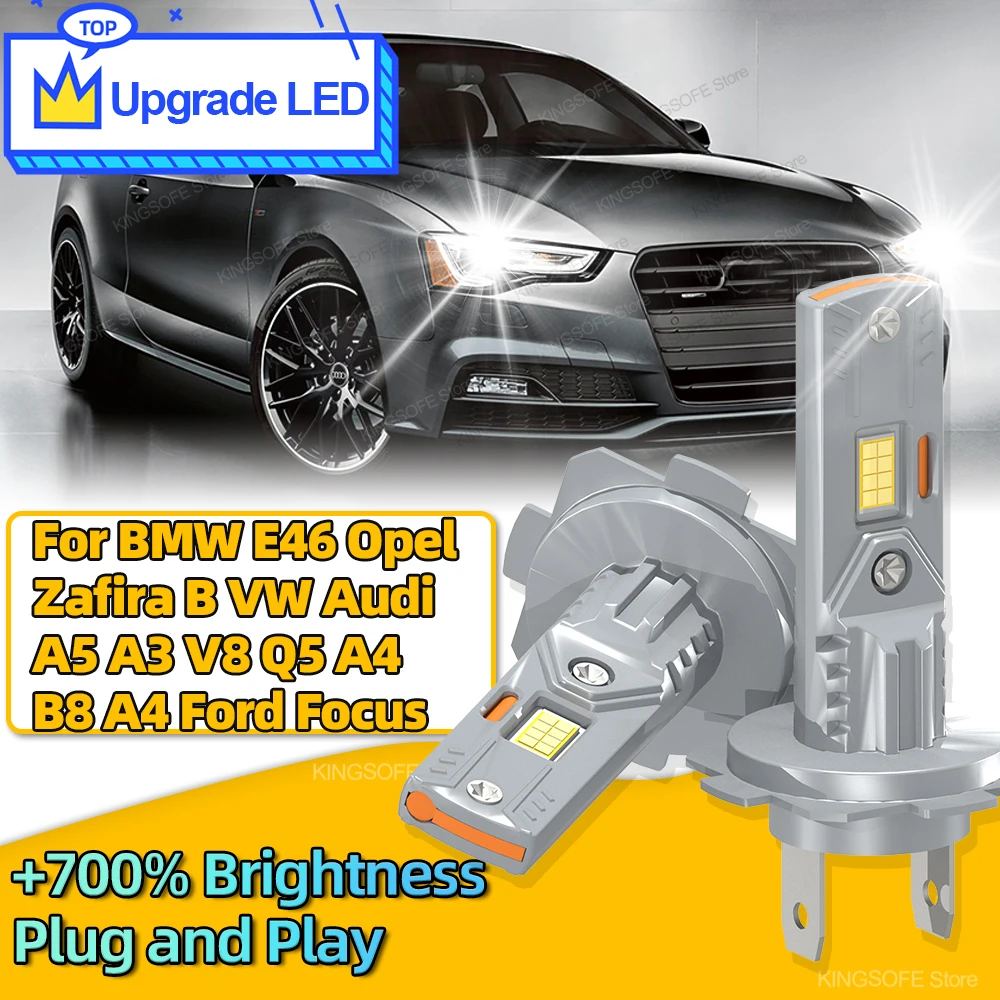 

2x H7 светодиодные фары 30000LM супер яркие CSP автомобильные фары для BMW E46 Opel Zafira B VW Audi A5 A3 V8 Q5 A4 B8 A4 Ford Focus