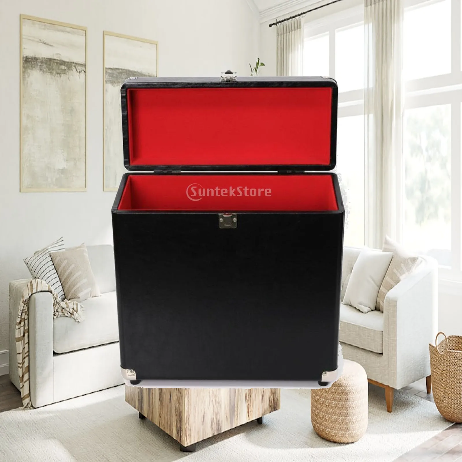 Music Record Storage Case with Reinforced Frame and Velvet Shield for 10 Inch Vinyl Supports and Shelves