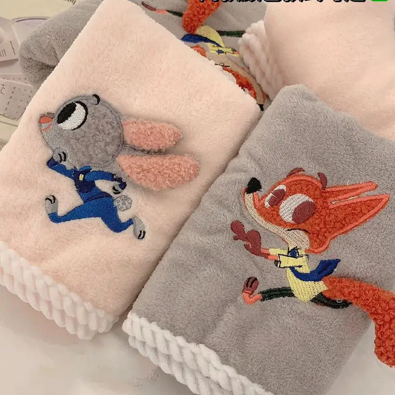 Kawaii Zootropolis Towel and Bath Towel Two-Piece Set Nick Wilde Judy Hopps Absorbent and Quick-Drying High-Quality Towel Gift