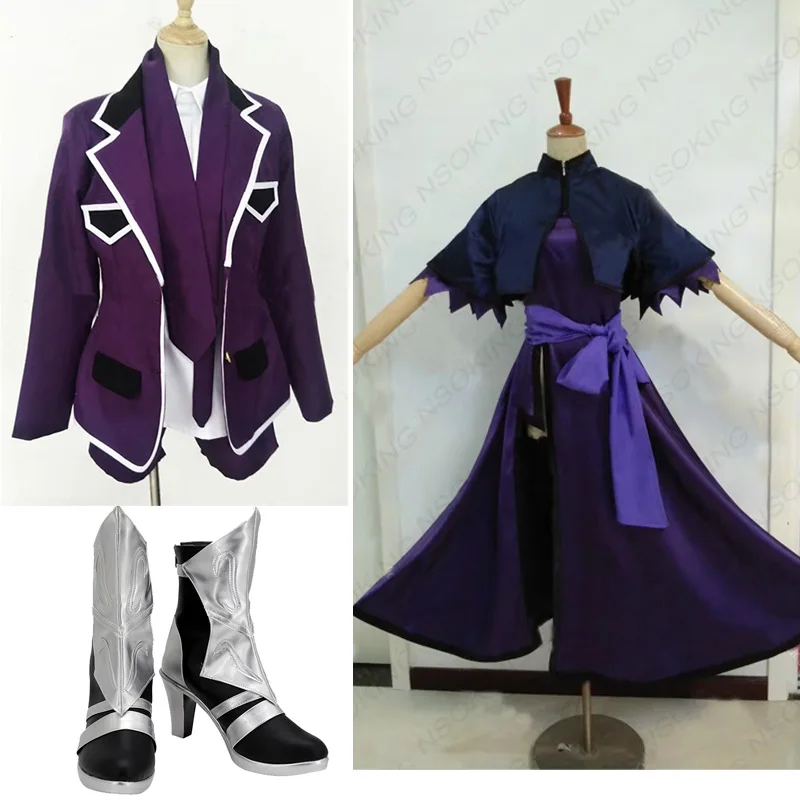 Apocrypha Ruler Jeanne d'Arc Cosplay Costume Boots Shoes Purple Blue School uniform Any Size