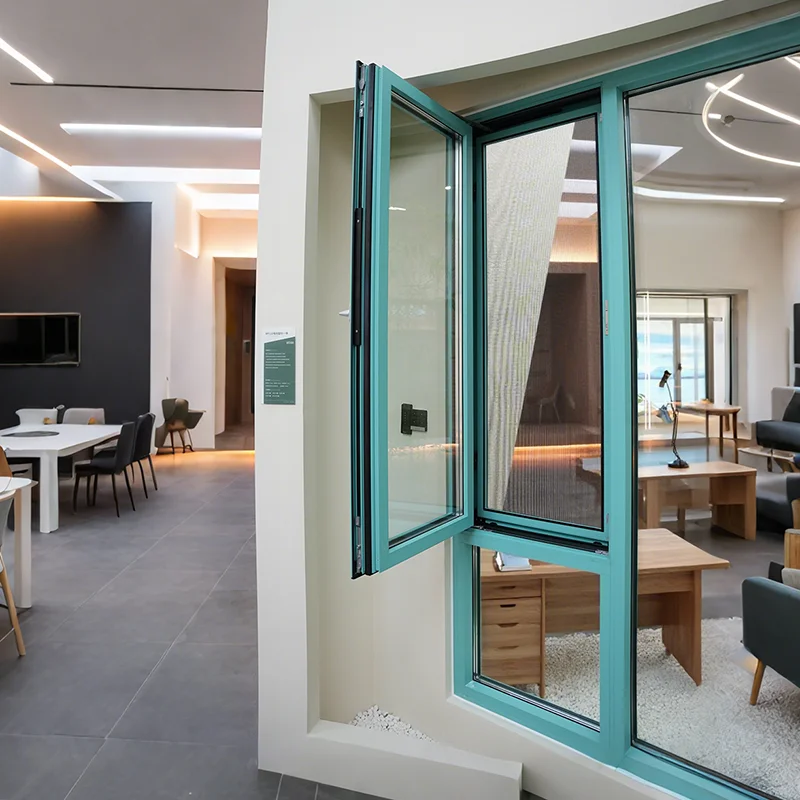 Customize in Various Colors and Sizes Household Casement Window Ultraviolet Proof with Mosquito Net Manual Tempered Glass Window