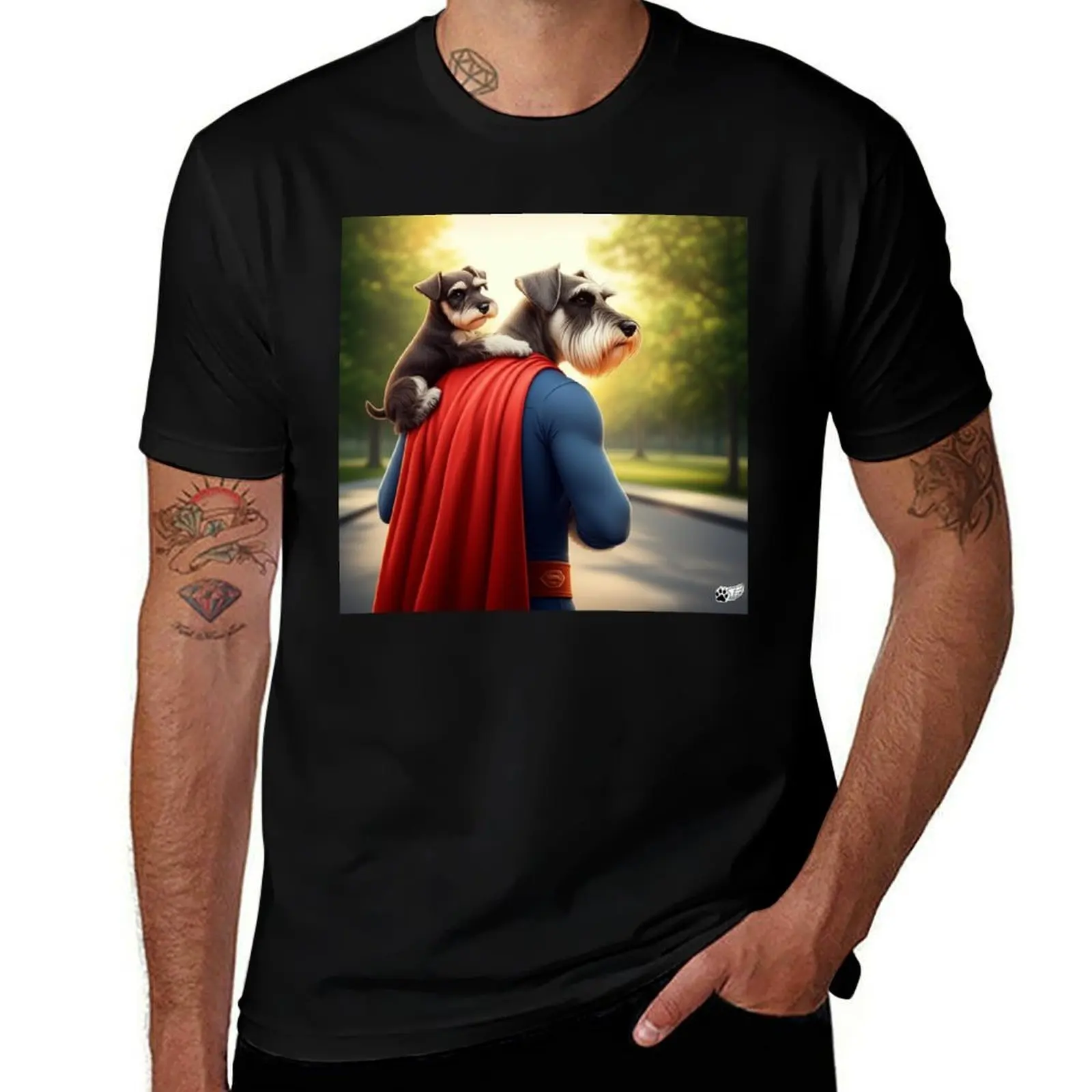 

Hero Dad Schnauzer – Father’s Day Edition T-Shirt tops basketball graphic tees fruit of the loom mens t shirts
