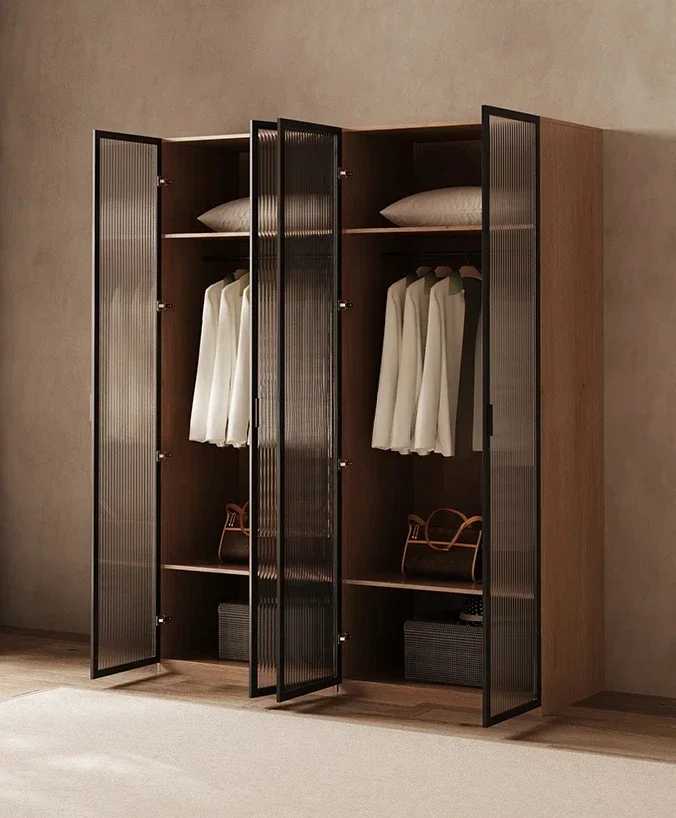 A Sili Style Open Cloakroom Metal Wardrobe Home Bedroom Small Apartment Component Wardrobe