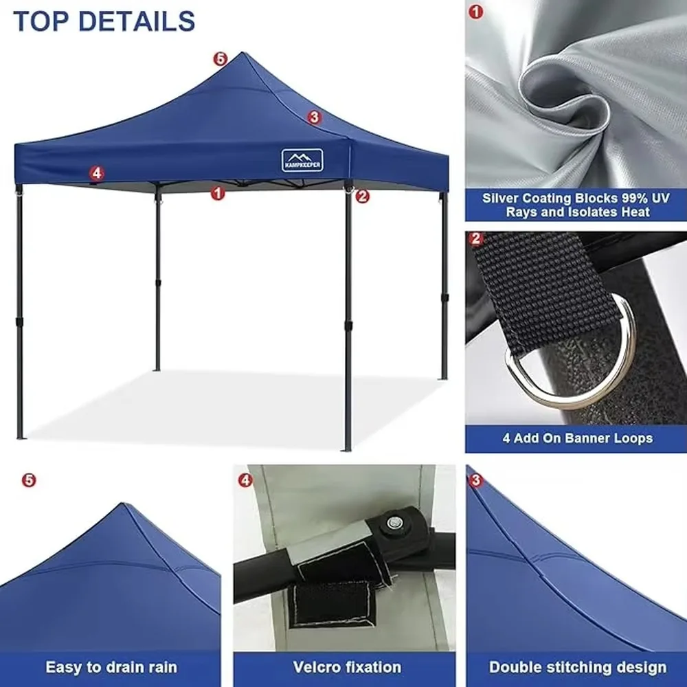 3x3m Pop-up Gazebo Tent Waterproof Oxford Cloth Folding Outdoor Canopy Custom Cover for Event Camping Garden Beach