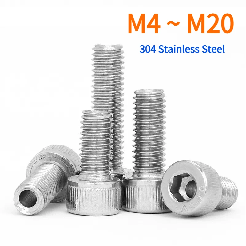 Through-Hole Screw M4 M5 M6 M8 M10 M12 M14 M16 M20 304 Stainless Steel Allen Hexagon Hex Socket Cap Head Screw Bolt Hollow Screw