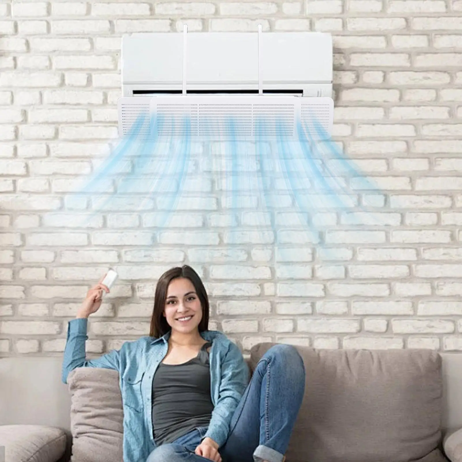 AC Air Deflector Air Conditioner Airflow Blocker Fits 23.2-36.2 Inch Wall Mount AC Deflector For Home Office Living Room Bedroom