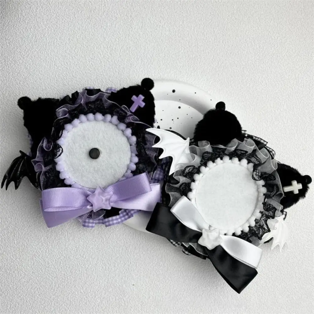 

Kawaii Lace Magnetic Anime Badge Holder Star Bow Pins Display Base Plush Wings Cat Ears Badge Flower Ita Bag Accessories