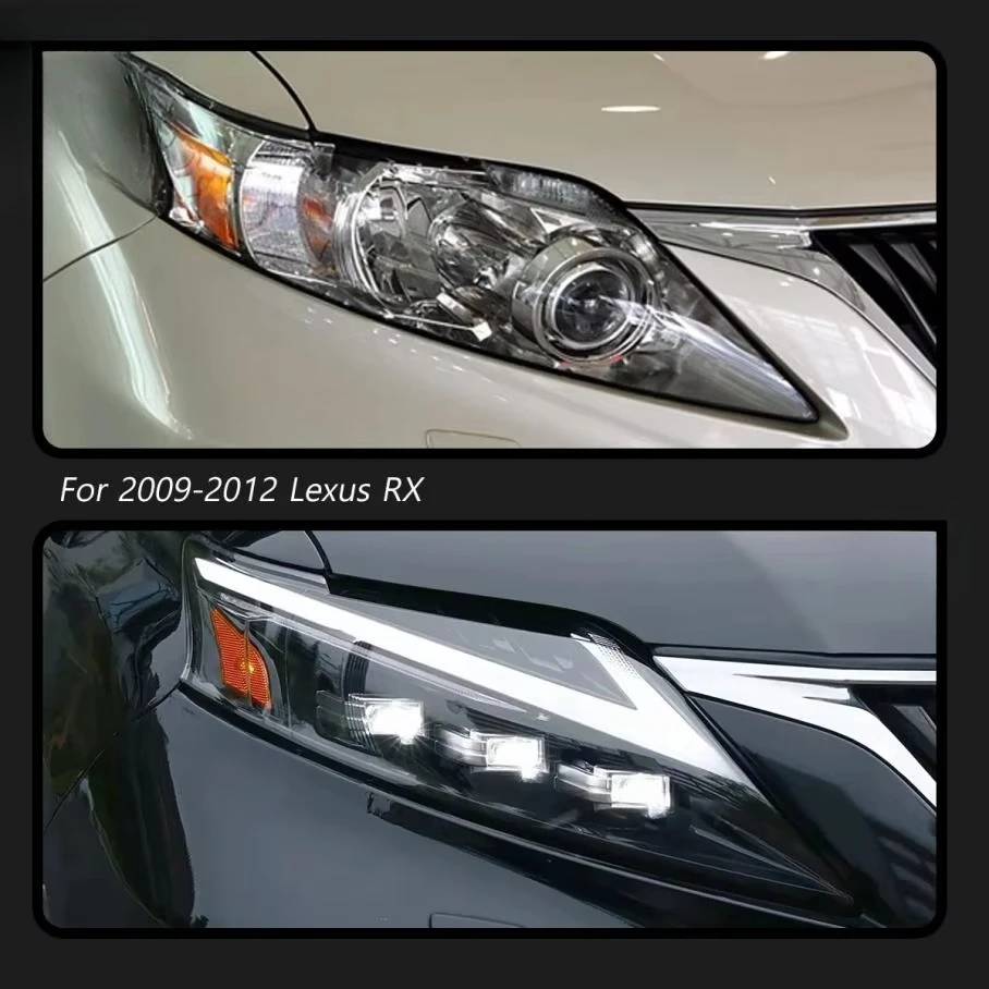 Full LED Triple Beam Matrix Headlight Assembly  RX 2009-2012 Upgrade NEW Square Projector Plug Play No Modification 6000K