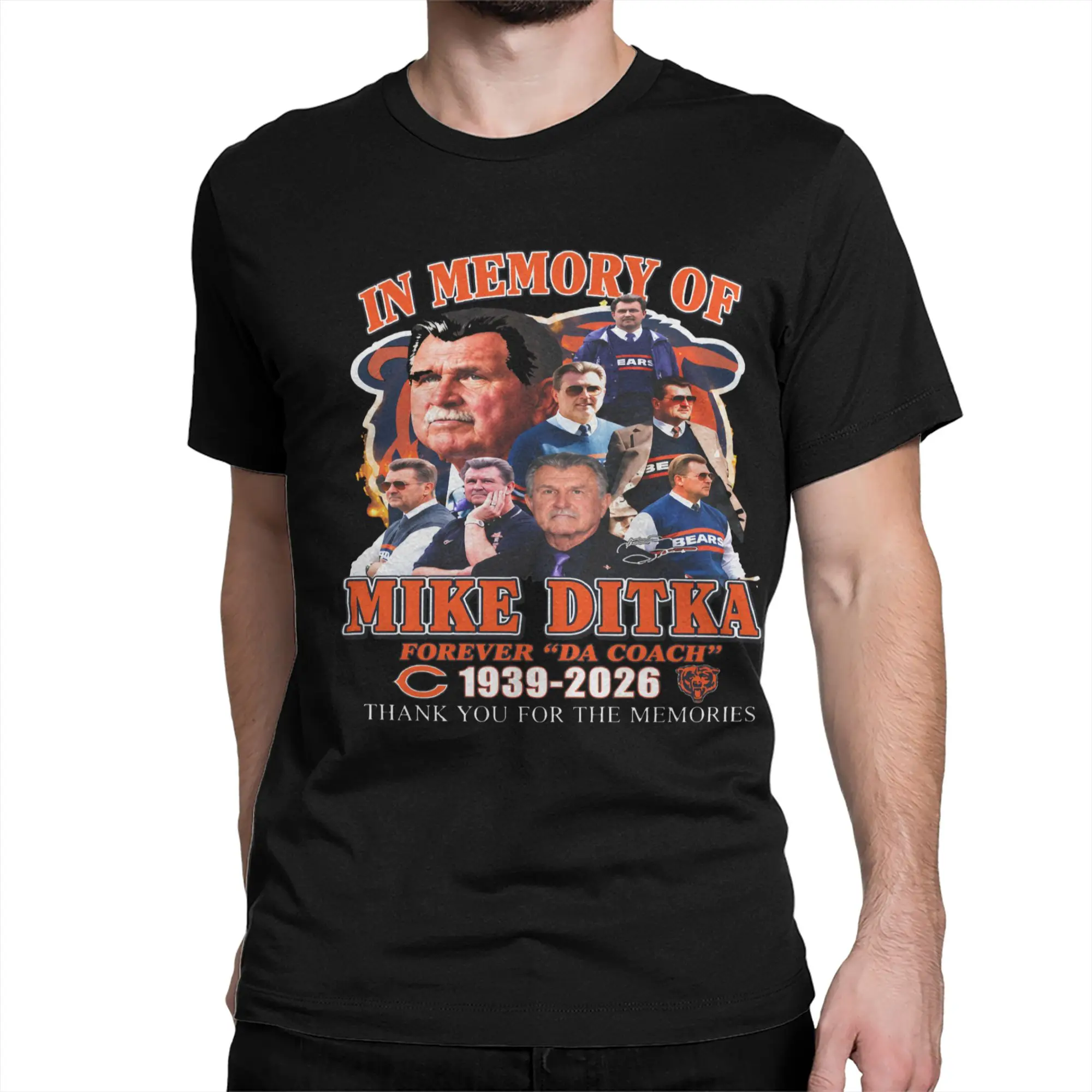 Mike-Ditka Da-Coach T Shirt for Men Women 100% Cotton Funny T-Shirts O Neck  Tee Shirt Short Sleeve Clothes Original