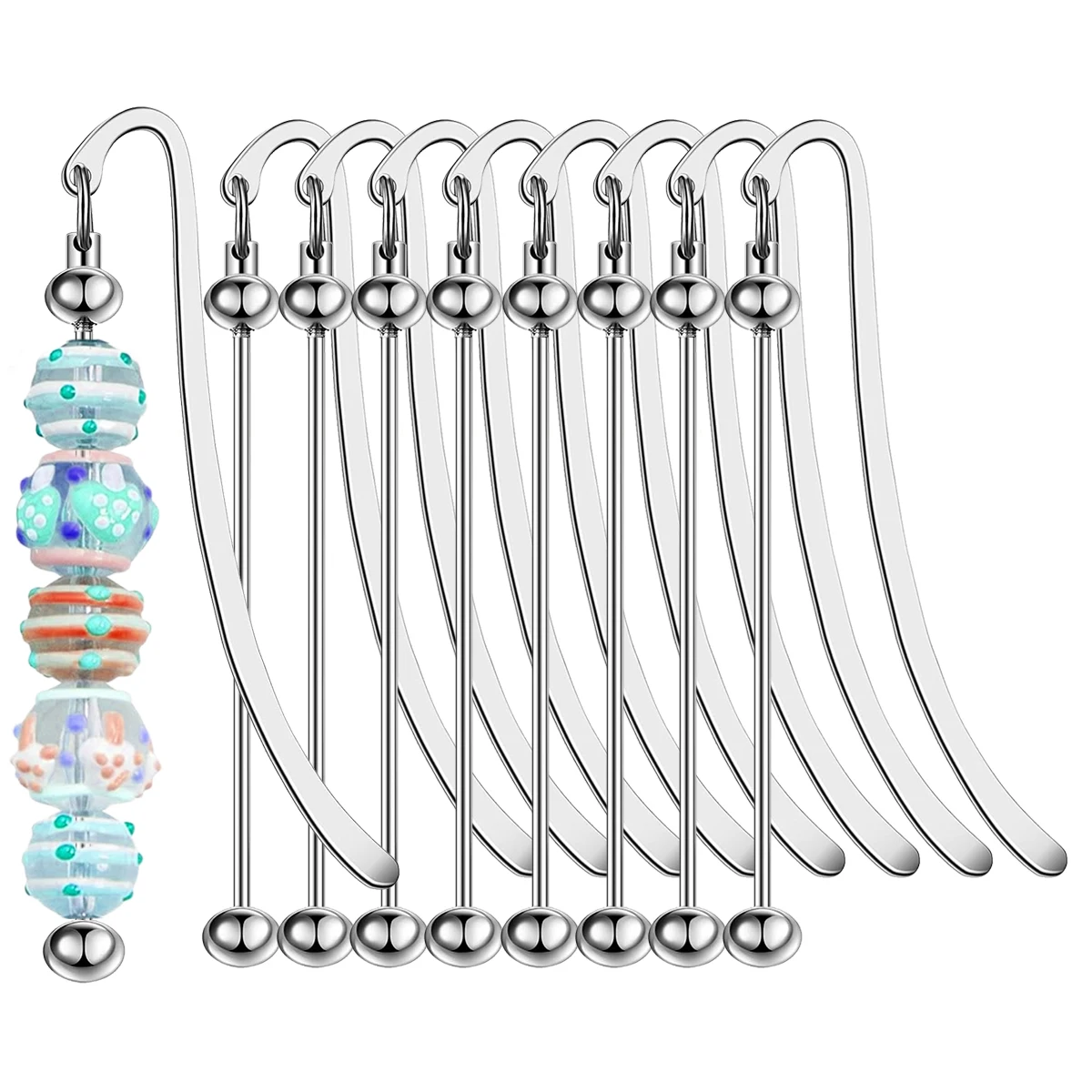 8/16/32/50 Stück Perlen-Lesezeichen-Anhängerstangen, individuelle dekorative handgefertigte Perlen-Lesezeichen, Lanyard-Kette, DIY-Handwerk