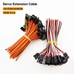 10Pcs 10/20/30/50cm RC Servo Extension Cord Cable 30/60Core Male Female Single Head Wire Lead For RC Drone Futaba Servo Part