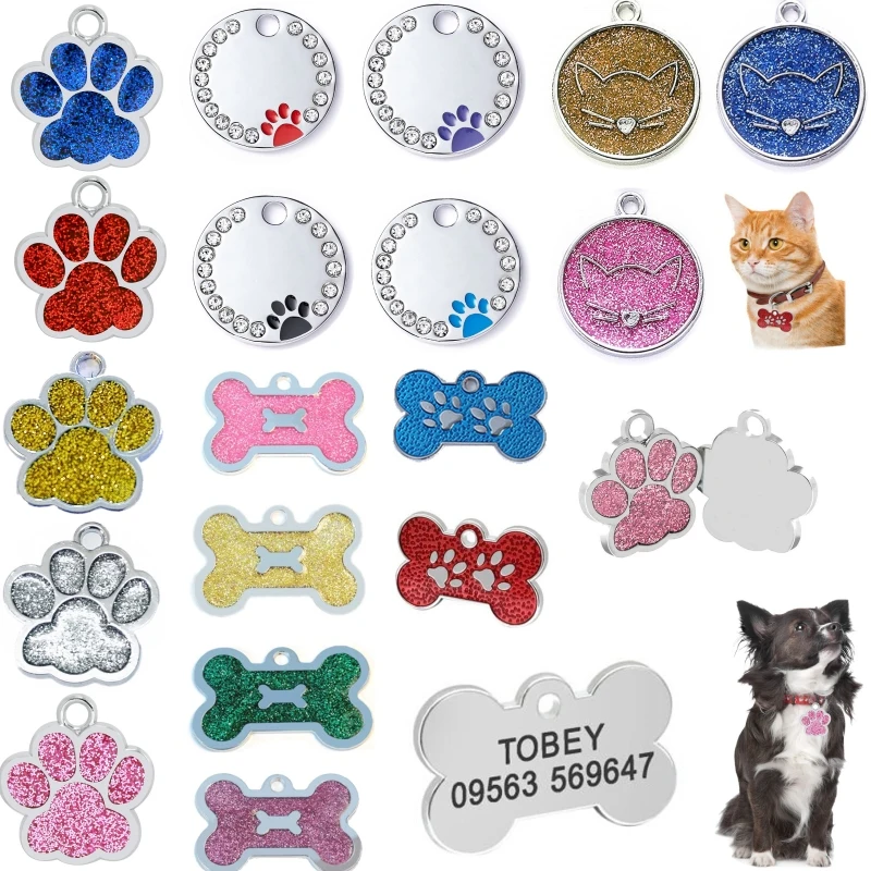 Personalized Custom ID Tag Pet Address Tags For Dogs Cats Engraved Collar Pendant Name Dog Tag Dogs Accessories Cats Items