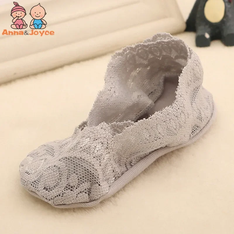 5pairs/lot Baby Girl Lace Socks Shallow Mouth Invisible Traceless Elastic Boat Focks Feet Slip Silicone