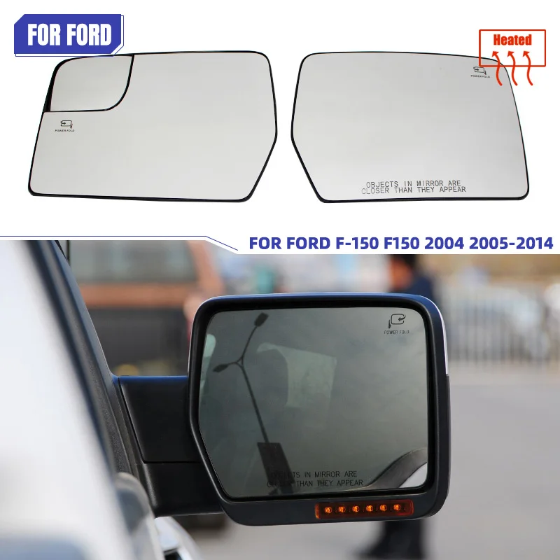 Vetro riscaldato dello specchietto retrovisore laterale della portiera anteriore dell'auto con piastra di Base per Ford F-150 2011 2012 2013 2014 accessori esterni